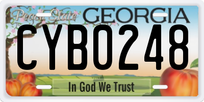 GA license plate CYB0248