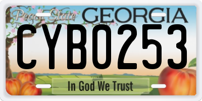 GA license plate CYB0253