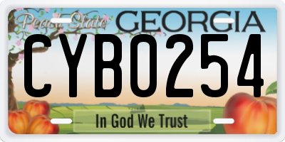 GA license plate CYB0254