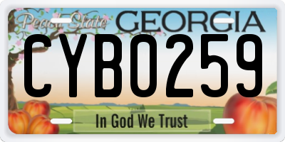 GA license plate CYB0259