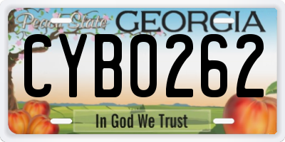 GA license plate CYB0262