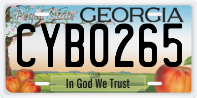 GA license plate CYB0265