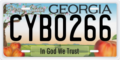 GA license plate CYB0266