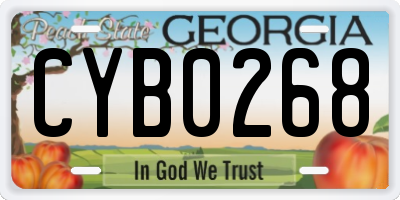 GA license plate CYB0268