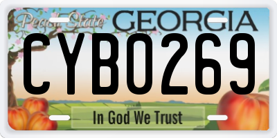 GA license plate CYB0269