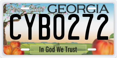 GA license plate CYB0272