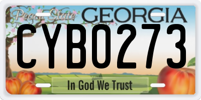 GA license plate CYB0273