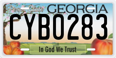 GA license plate CYB0283