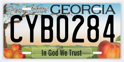 GA license plate CYB0284