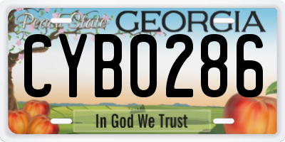 GA license plate CYB0286