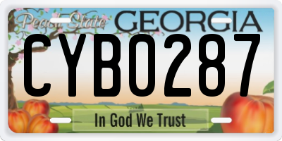 GA license plate CYB0287