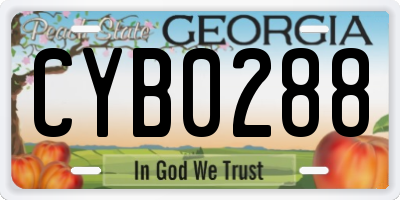 GA license plate CYB0288