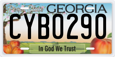 GA license plate CYB0290