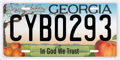 GA license plate CYB0293