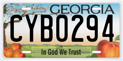 GA license plate CYB0294