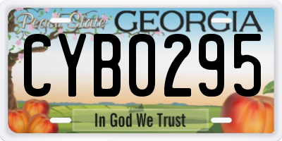 GA license plate CYB0295