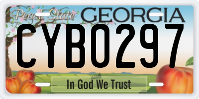 GA license plate CYB0297
