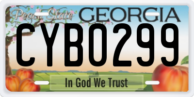 GA license plate CYB0299