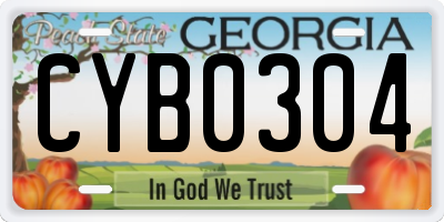 GA license plate CYB0304