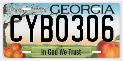 GA license plate CYB0306