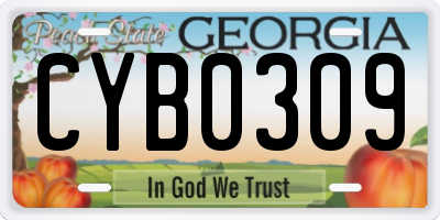 GA license plate CYB0309