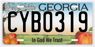 GA license plate CYB0319