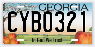GA license plate CYB0321