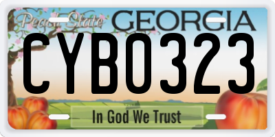 GA license plate CYB0323
