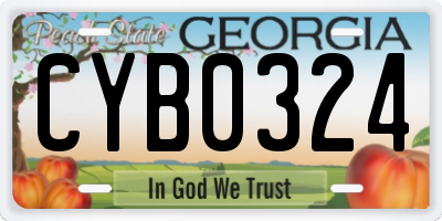 GA license plate CYB0324