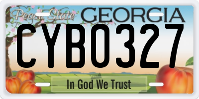 GA license plate CYB0327