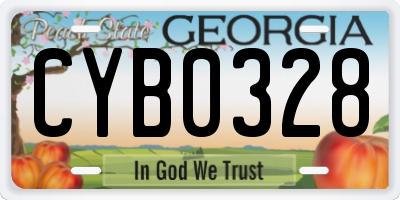 GA license plate CYB0328