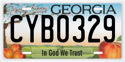 GA license plate CYB0329