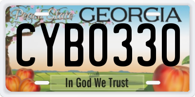 GA license plate CYB0330