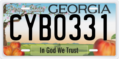 GA license plate CYB0331