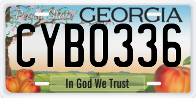 GA license plate CYB0336