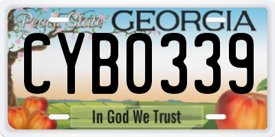 GA license plate CYB0339