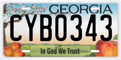 GA license plate CYB0343