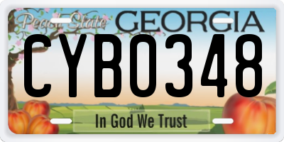 GA license plate CYB0348
