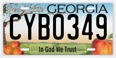 GA license plate CYB0349