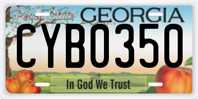 GA license plate CYB0350