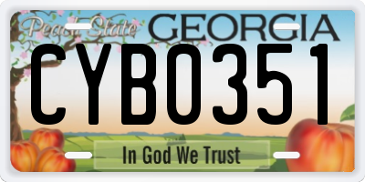 GA license plate CYB0351
