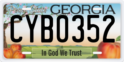 GA license plate CYB0352