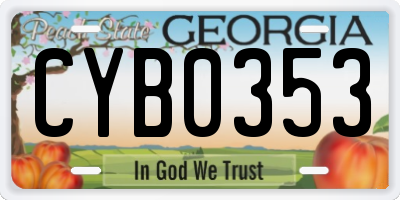 GA license plate CYB0353