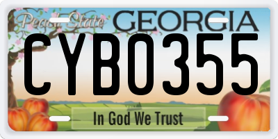 GA license plate CYB0355