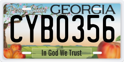 GA license plate CYB0356