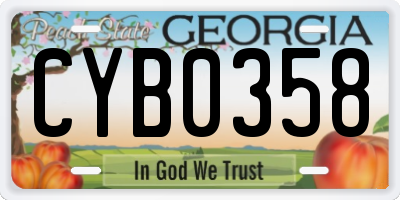 GA license plate CYB0358