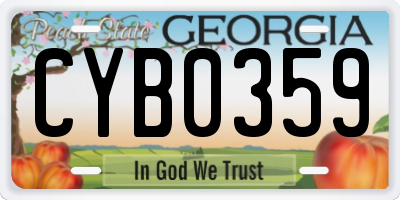 GA license plate CYB0359