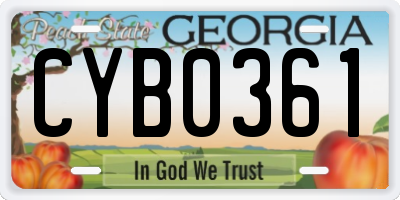 GA license plate CYB0361