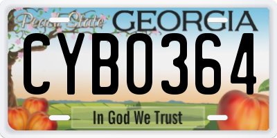 GA license plate CYB0364