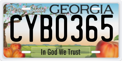 GA license plate CYB0365